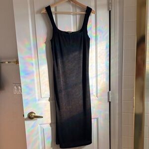 wild fable Black Square-Neck Midi Dress